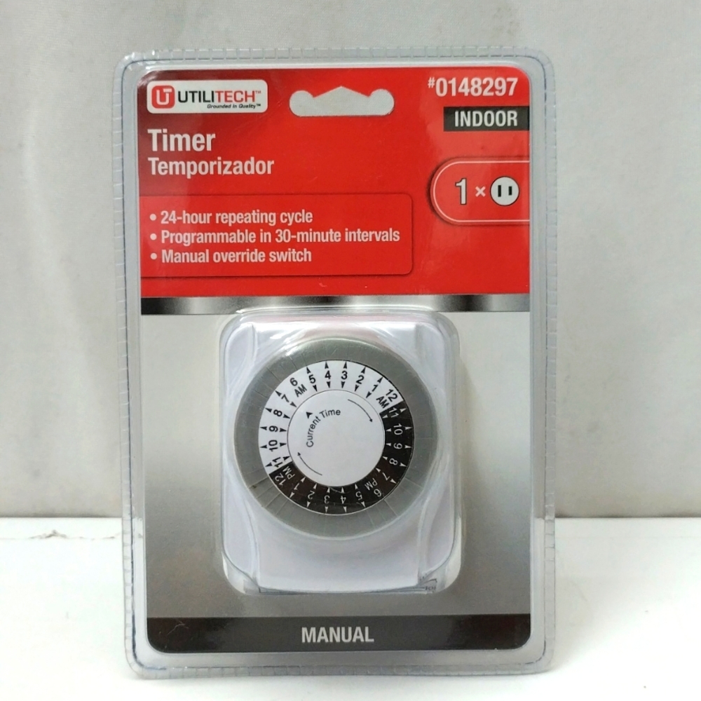 UTILITECH Timer Temporizador Indoor Electrical Plug In - 1 Outlet - New